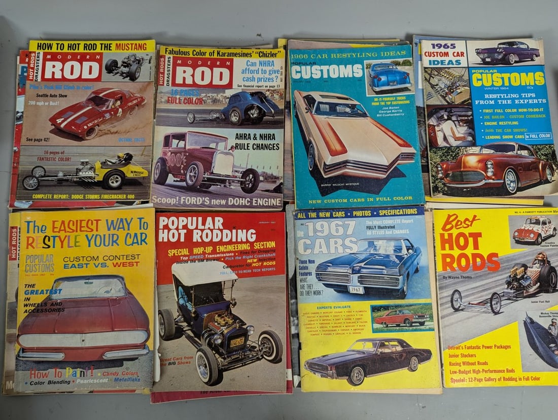 Lot of 50 Assorted Vintage Automotive Magazines including Hot Rod Motor Trend & More - 6