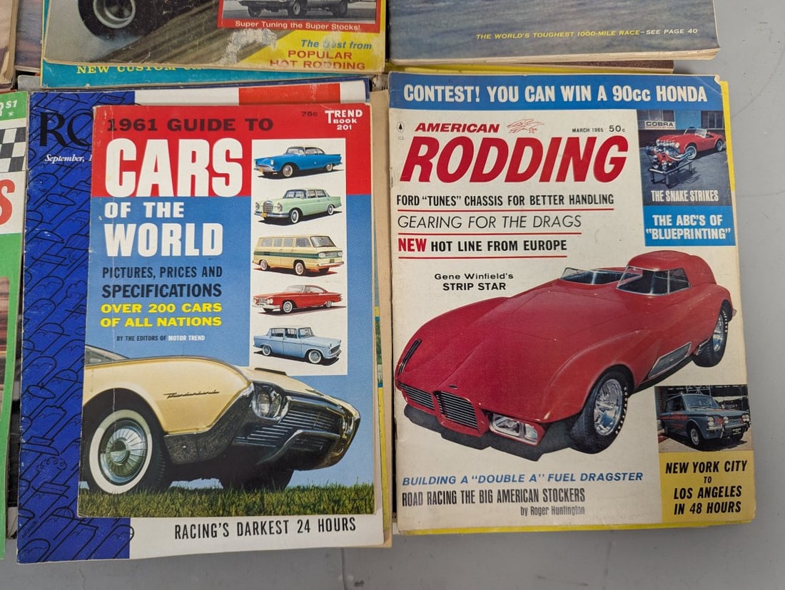 Lot of 50 Assorted Vintage Automotive Magazines including Hot Rod Motor Trend & More - 8
