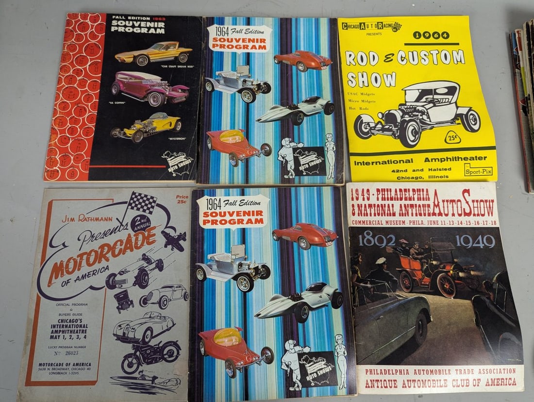 Lot of 12 Vintage American Car Show Souvenir Programs by Jim Rathmann and George Barris - 2