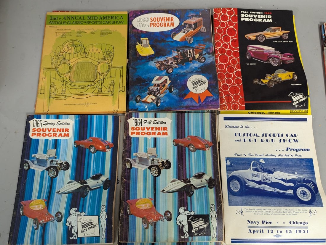 Lot of 12 Vintage American Car Show Souvenir Programs by Jim Rathmann and George Barris - 3