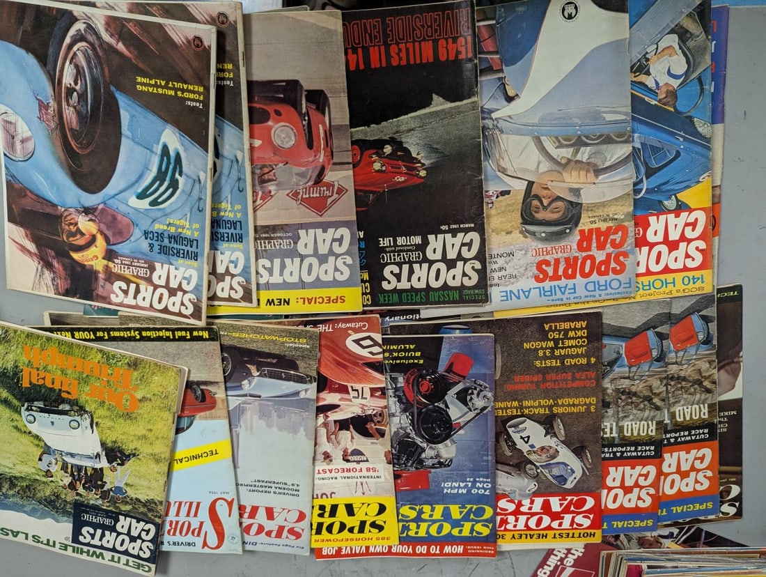 Vintage Collection of 54 Magazines Car Craft Sports Cars Illustrated 1950s-1970s - 3