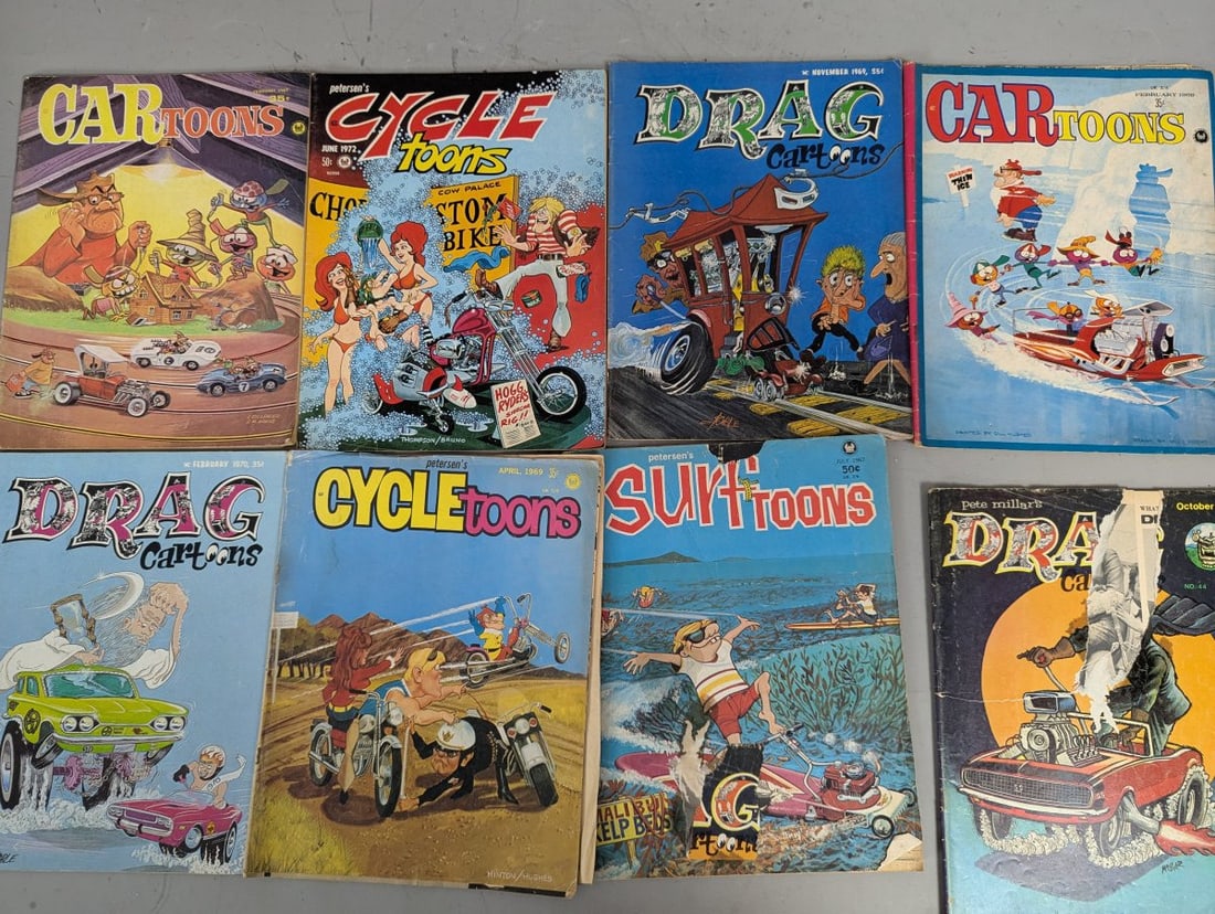 Lot of 30 Vintage Cartoon Magazines CARtoons DRAG Cartoons by Petersen Publishing - 2
