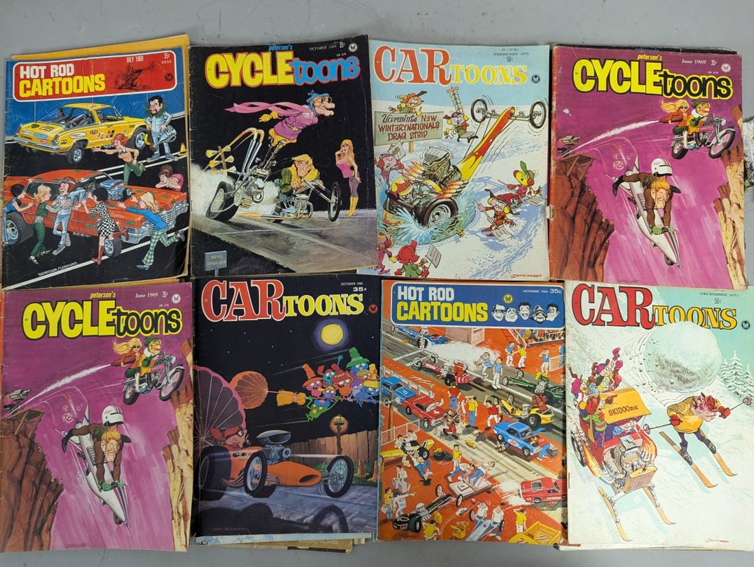 Lot of 30 Vintage Cartoon Magazines CARtoons DRAG Cartoons by Petersen Publishing - 4