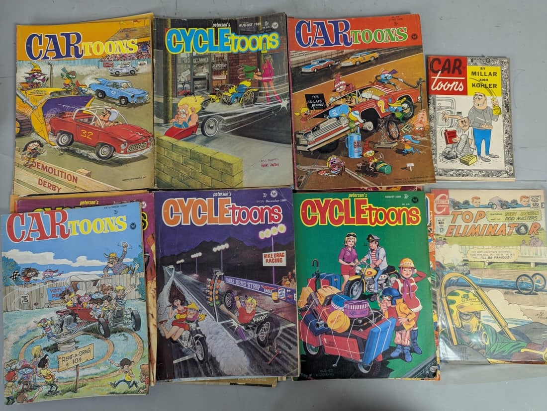Lot of 30 Vintage Cartoon Magazines CARtoons DRAG Cartoons by Petersen Publishing - 5