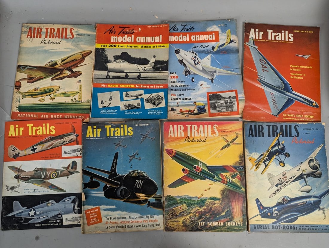 Lot of 40 Vintage Aviation Magazines Including Air Progress and Air Trails - 2