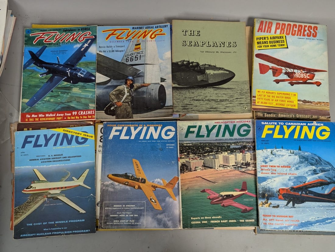 Lot of 40 Vintage Aviation Magazines Including Air Progress and Air Trails - 5