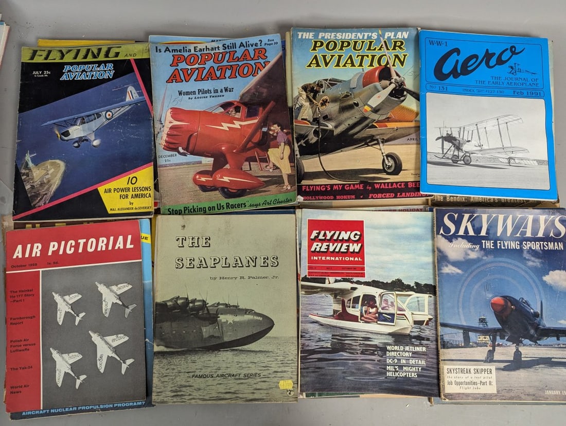 Lot of 40 Vintage Aviation Magazines Including Air Progress and Air Trails - 6