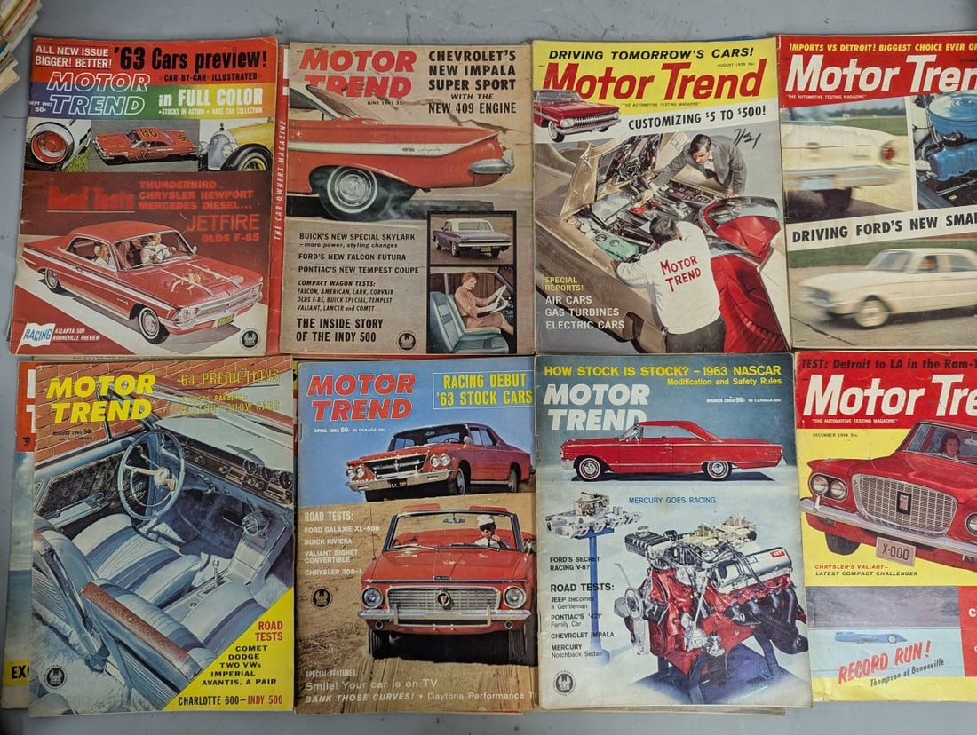 Vintage American Automotive Magazines Collection from 1950s-1960s, Includes Bulb Horn & Sidelights - 6