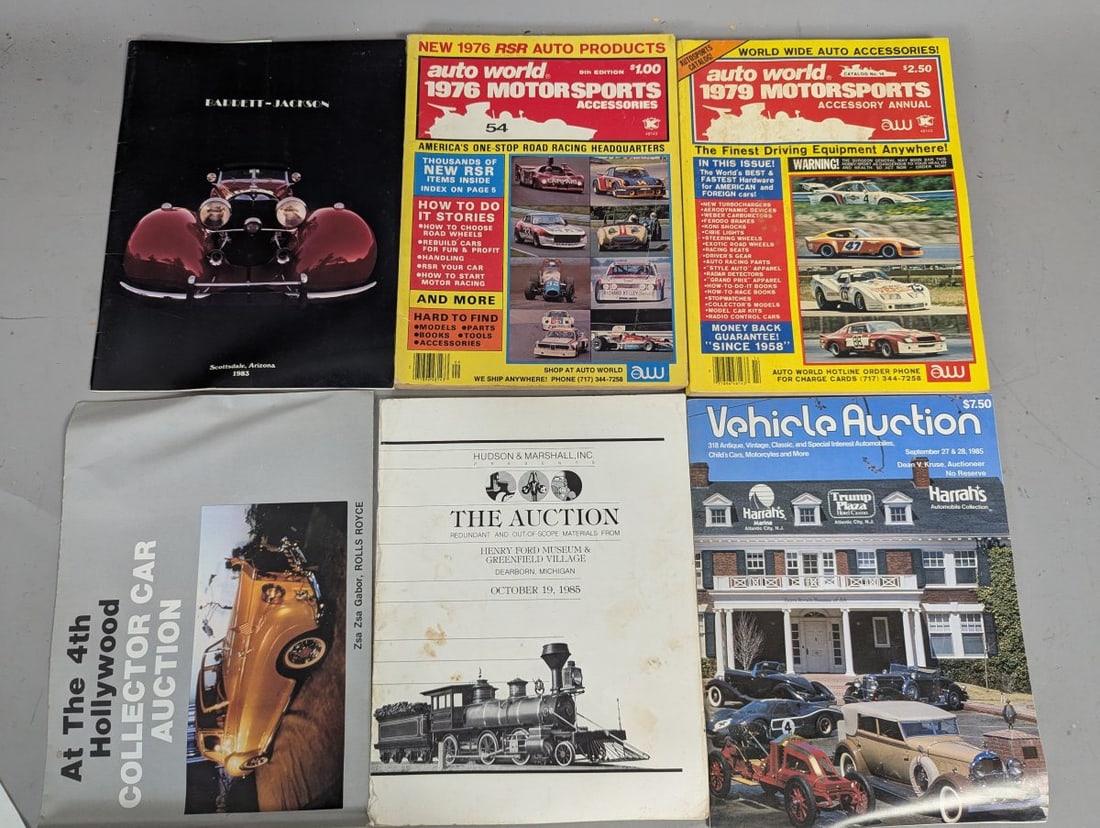 Lot of 9 Vintage Automotive Auction Catalogs including George Barris and Harrah's Collection - 2