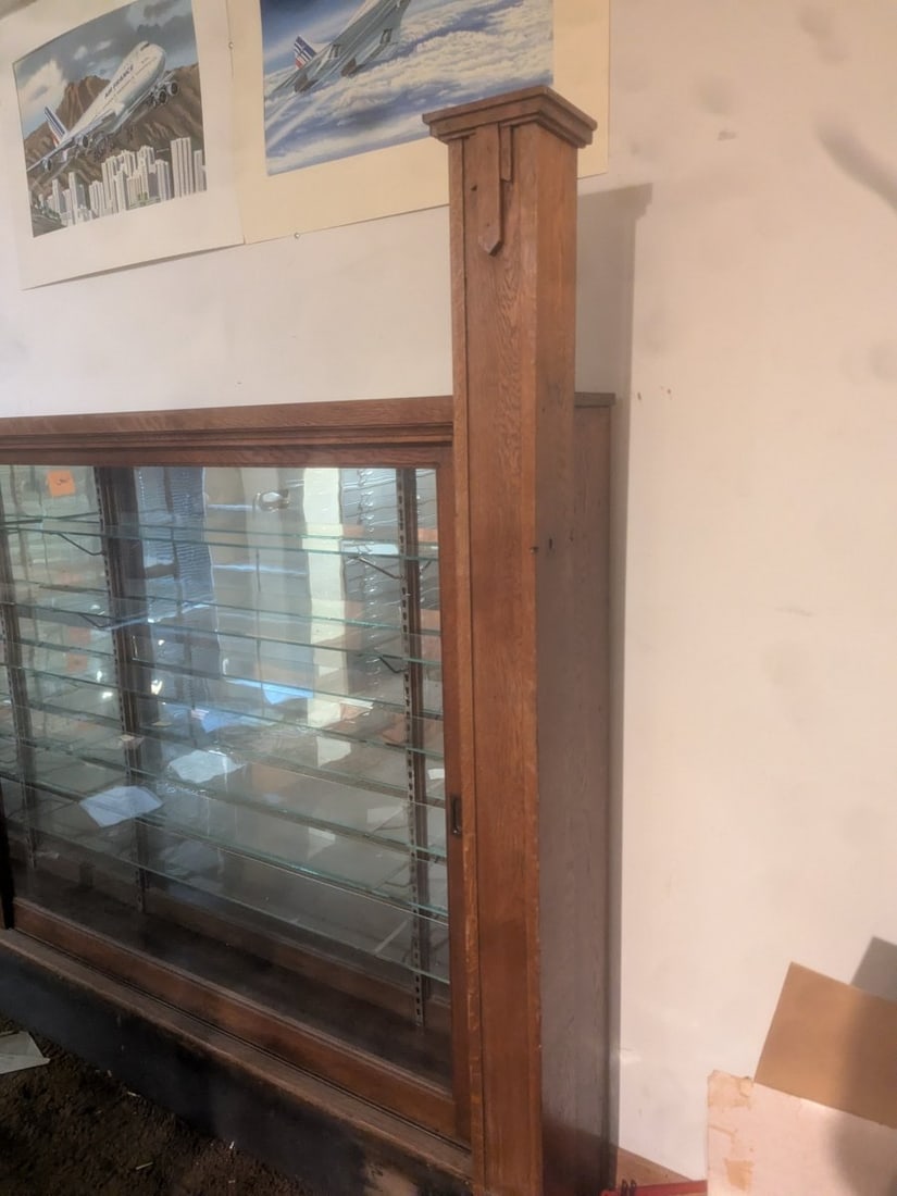 Andrew Samuelson Antique Oak Store Display Cabinet Large Quarter-Sawn Oak Showcase - 2