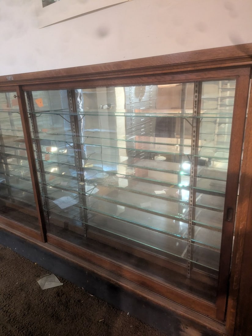 Andrew Samuelson Antique Oak Store Display Cabinet Large Quarter-Sawn Oak Showcase - 3