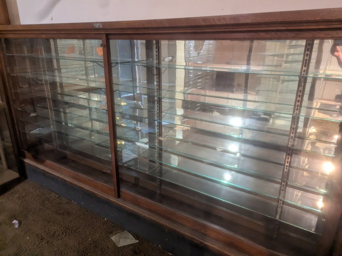Andrew Samuelson Antique Oak Store Display Cabinet Large Quarter-Sawn Oak Showcase - 4