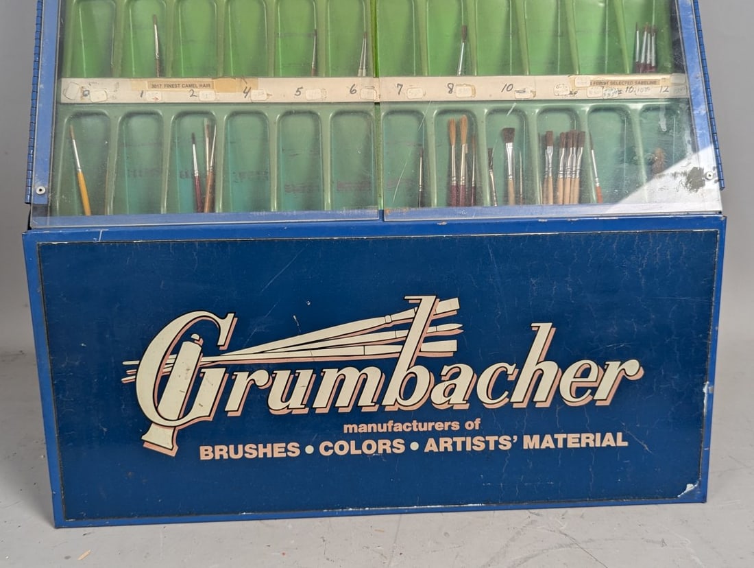 Vintage Grumbacher Artist Brush Store Display Case Mid-Century Modern Collectible - 2