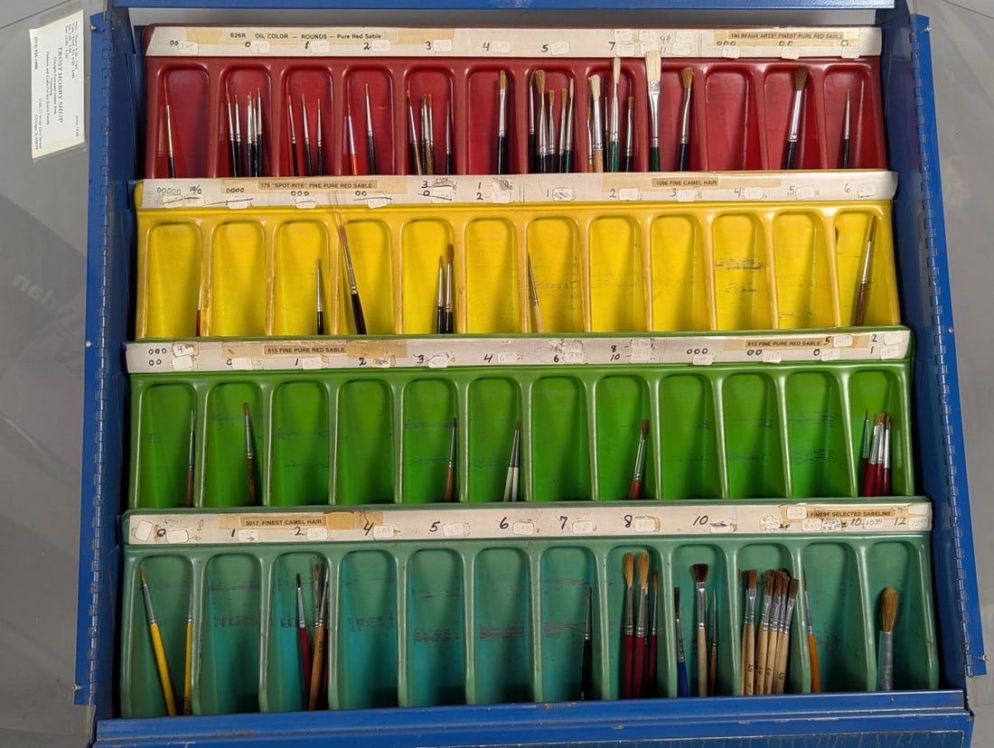 Vintage Grumbacher Artist Brush Store Display Case Mid-Century Modern Collectible - 3