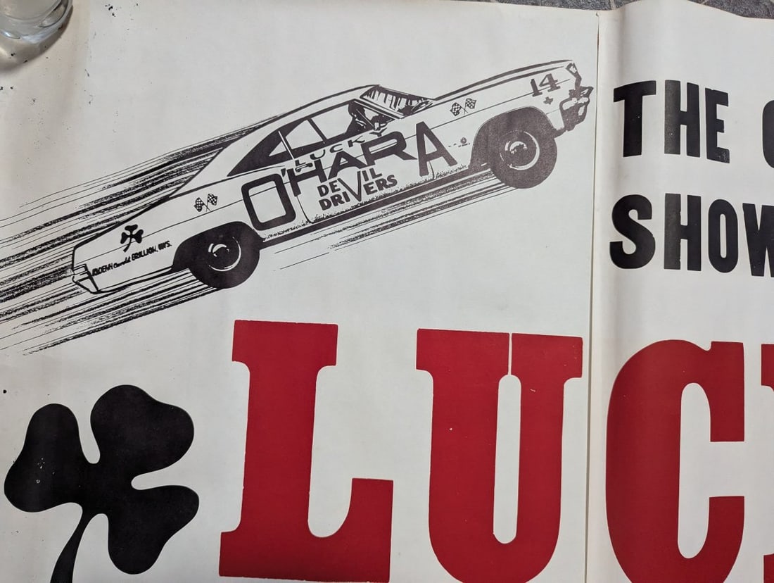 Vintage Lucky O'Hara Devil Drivers Auto Thrill Show Poster Central Show Printing Co. - 2
