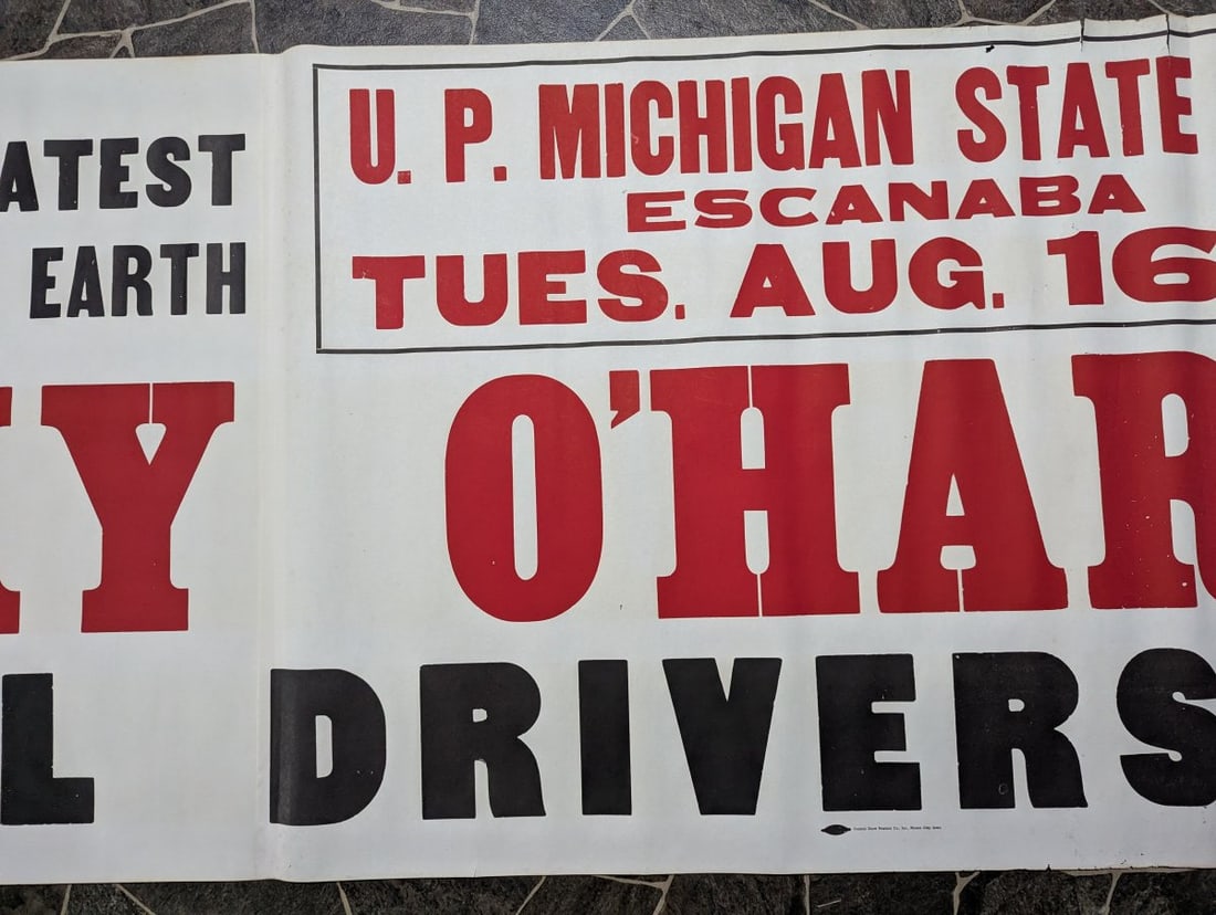 Vintage Lucky O'Hara Devil Drivers Auto Thrill Show Poster Central Show Printing Co. - 5
