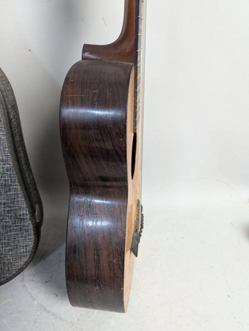 George Bauer Antique Parlor Guitar with Chipboard Case Project Instrument Rare Finds - 4