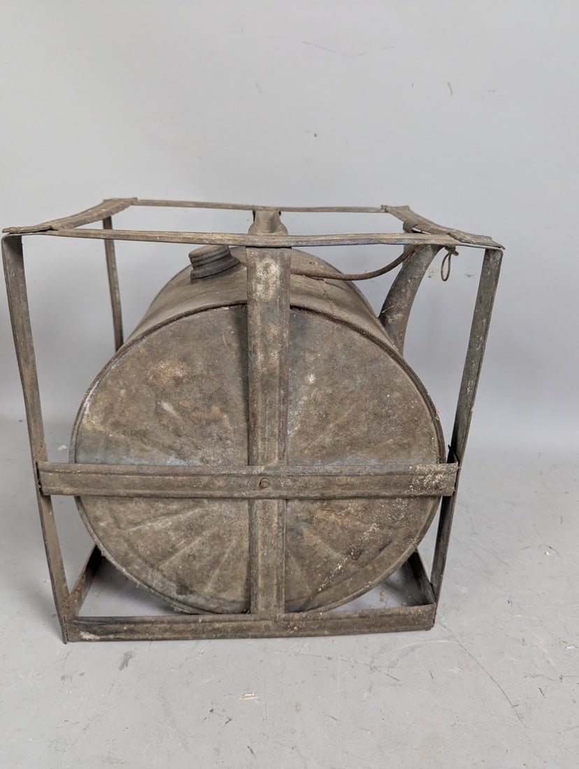 Antique Brown Stamping Co. Tilting Kerosene Oil Can Farmhouse Decor Primitive Collectible - 4