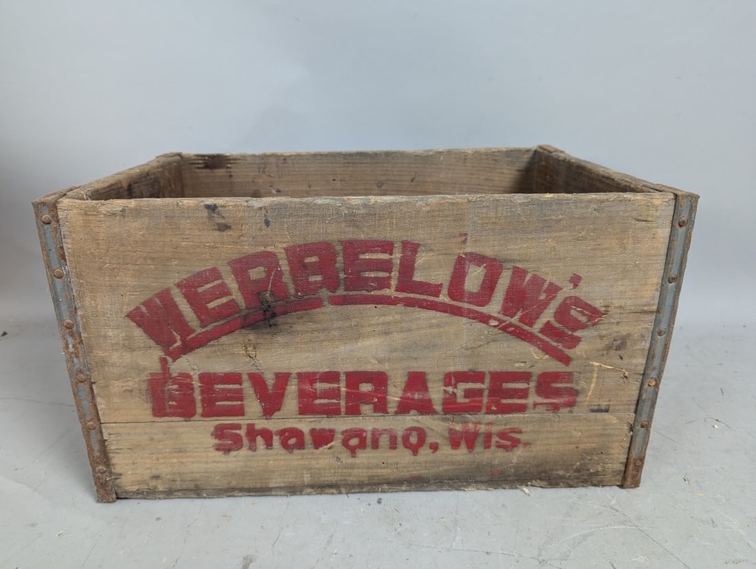 Vintage Werbelow's Beverages Wooden Crate Rustic Home Decor Collectible Advertising: **Important** Please read below description on how to avoid high shipping costs. Embrace the charm of nostalgia with this vintage Werbelow's Beverages wooden crate, measuring 10 x 18 x 12 inches.