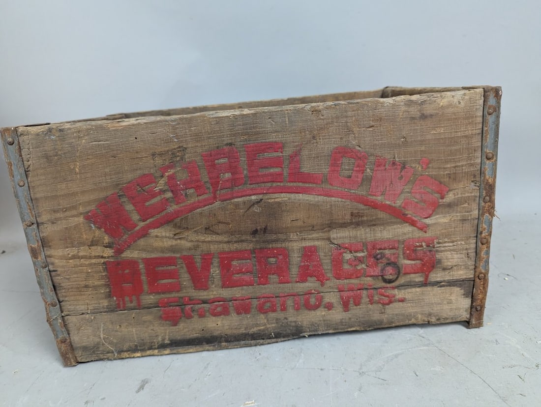 Vintage Werbelow's Beverages Wooden Crate Rustic Home Decor Collectible Advertising - 4