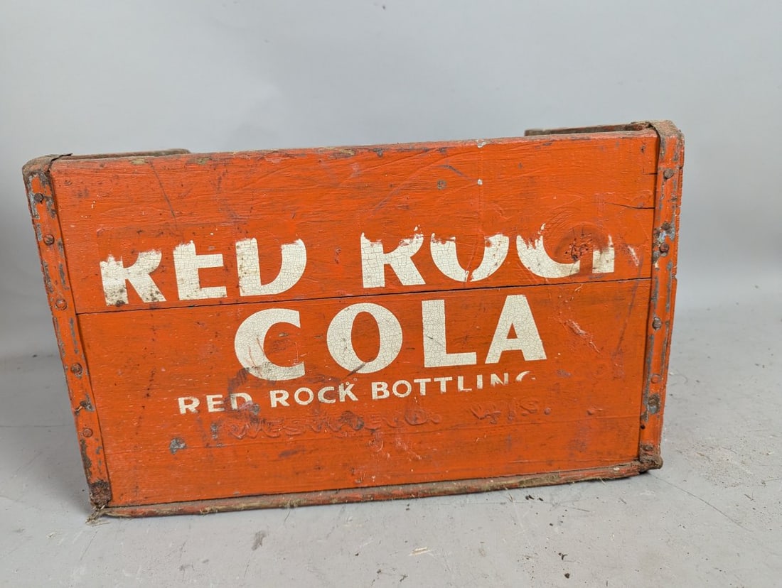 Vintage Red Rock Cola Wooden Crate Advertising Collectible from Westfield Wisconsin - 4