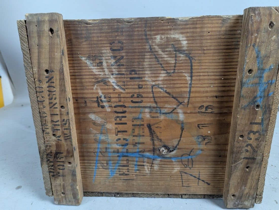 Collectible Vintage Republic Steel Corporation Upson Nut Division Wooden Crate Box - 6