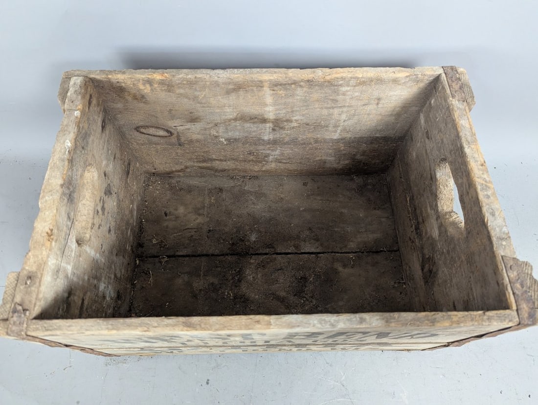Vintage West Bend Lithia Co Wooden Beverage Crate Rustic Decor Advertising Collectible - 2