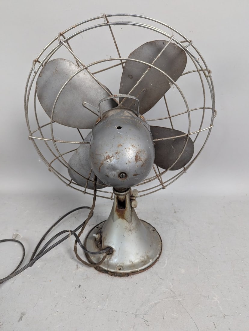 Vintage Emerson Electric Silver Swan Oscillating Fan Mid-Century 16 Inch Blades - 4