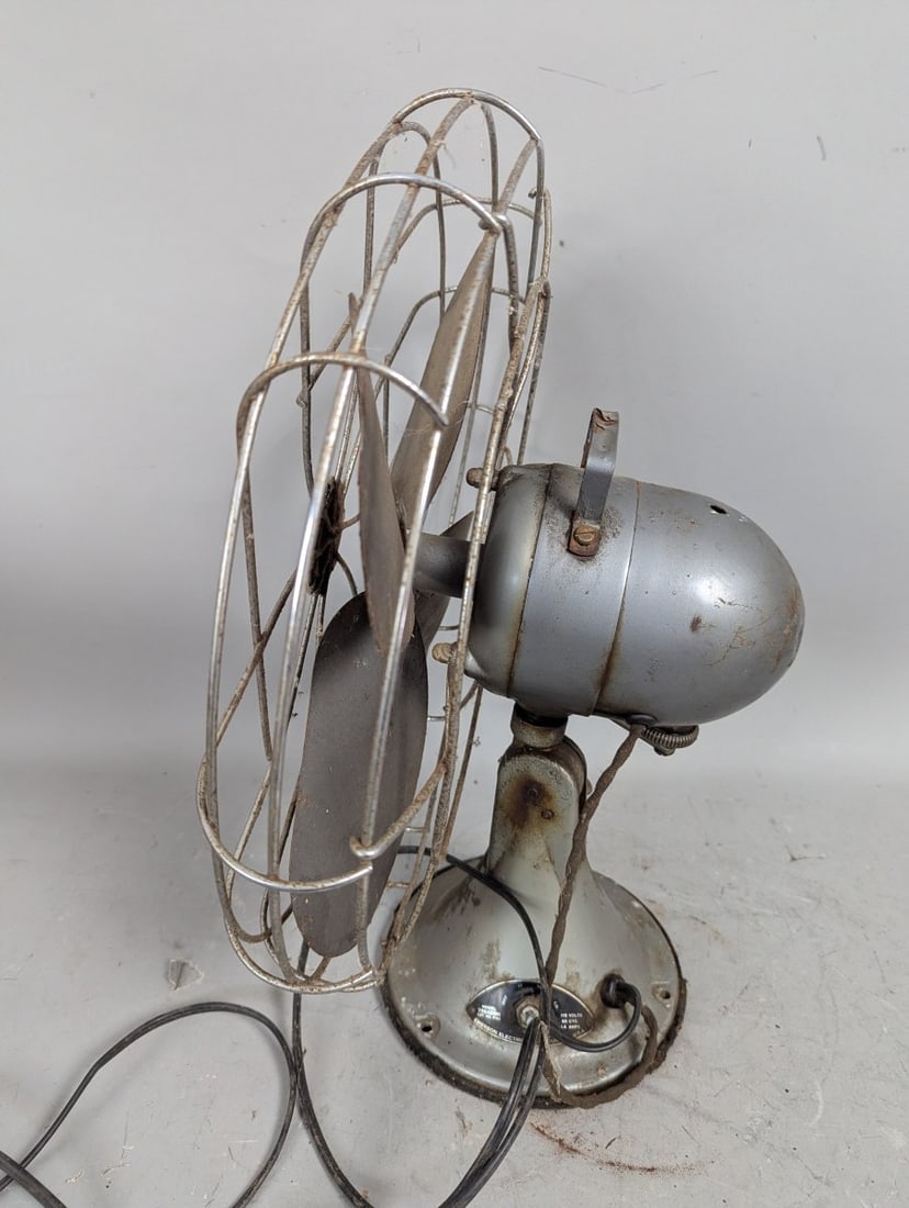 Vintage Emerson Electric Silver Swan Oscillating Fan Mid-Century 16 Inch Blades - 5