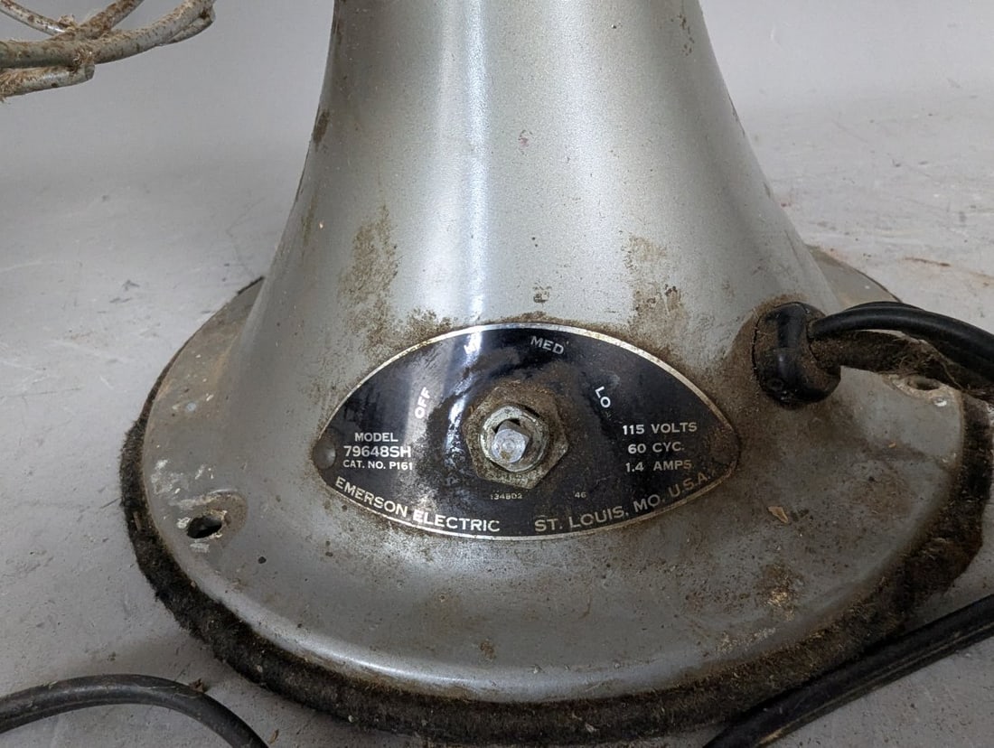 Vintage Emerson Electric Silver Swan Oscillating Fan Mid-Century 16 Inch Blades - 6