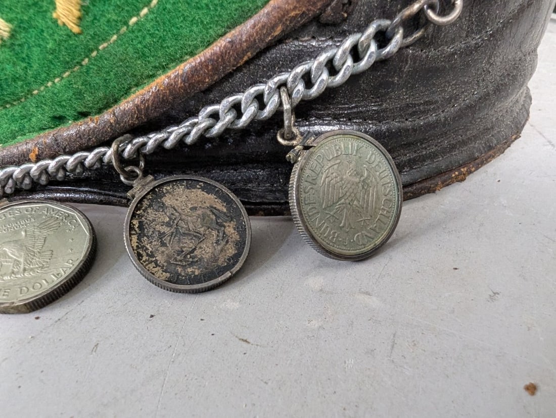 Vintage Alpine Ranzen Folk Art Belt with Coin Charms Unique Austria Bavaria Culture - 6