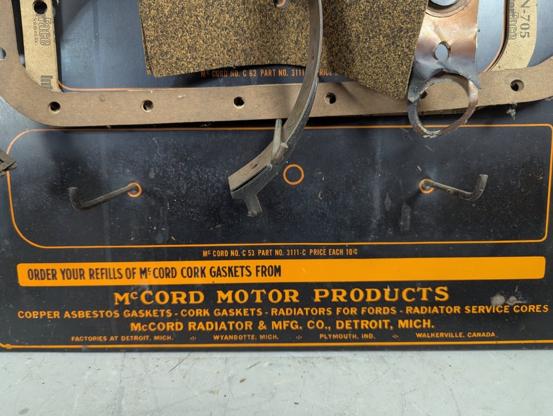 Antique McCord Gaskets for Fords Workshop Display Board Petroliana Model T Era - 8