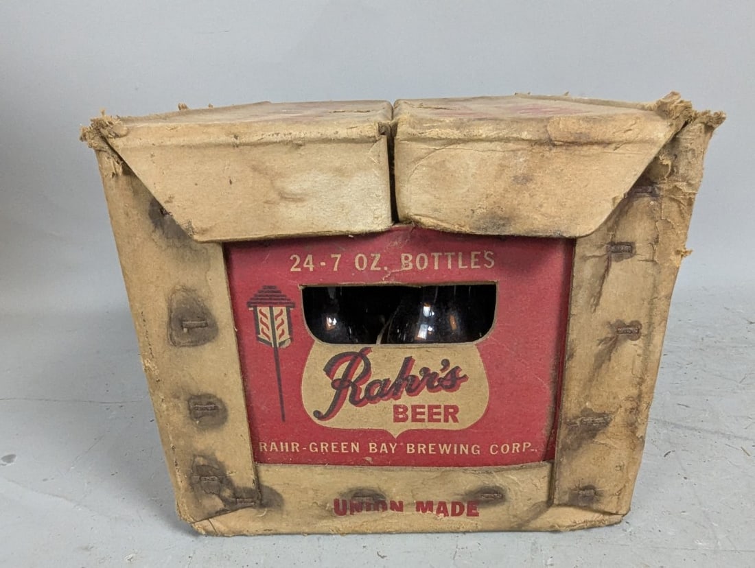 Vintage Rahr's Beer Cardboard Case with 7 oz. Bottle Collection from Green Bay Brewery - 5