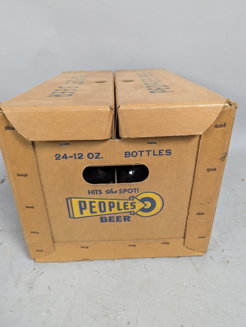 Vintage Peoples Beer Cardboard Case with 24 Empty Bottles from Oshkosh Brewing Co. - 5