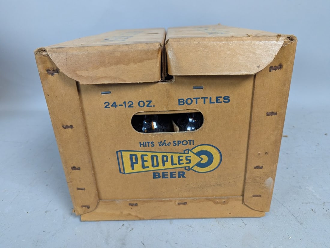 Vintage Peoples Beer Cardboard Case with 24 Empty Bottles from Oshkosh Brewing Co. - 7