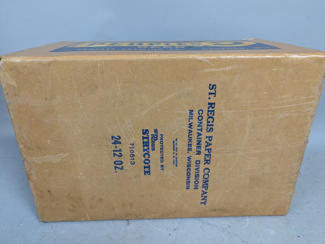 Vintage Peoples Beer Cardboard Case with 24 Empty Bottles from Oshkosh Brewing Co. - 8