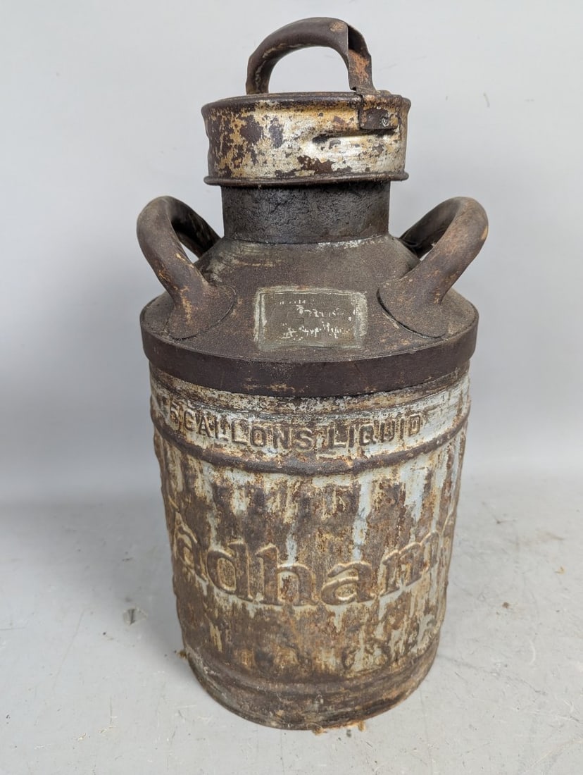 Vintage Wadhams 5-Gallon Oil Can Petroliana Collectible with Embossed Branding (1 of 9)