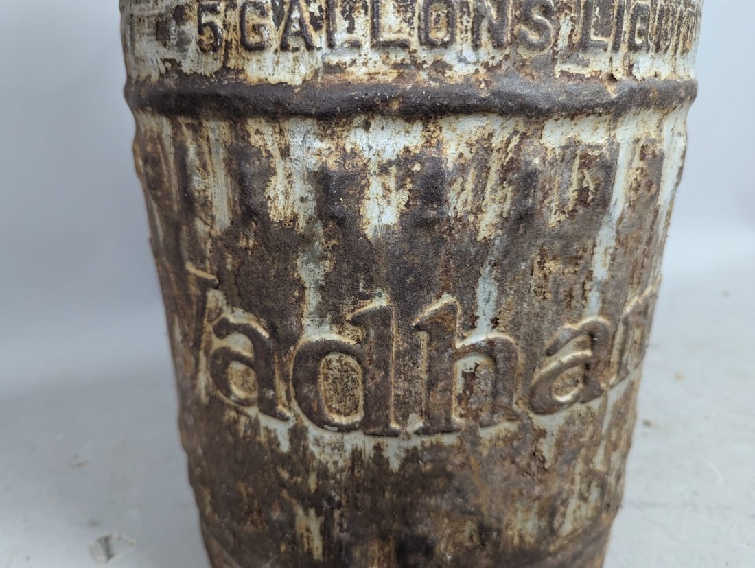 Vintage Wadhams 5-Gallon Oil Can Petroliana Collectible with Embossed Branding - 2