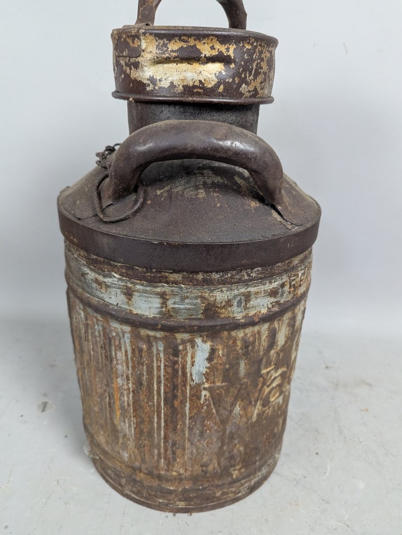Vintage Wadhams 5-Gallon Oil Can Petroliana Collectible with Embossed Branding - 5