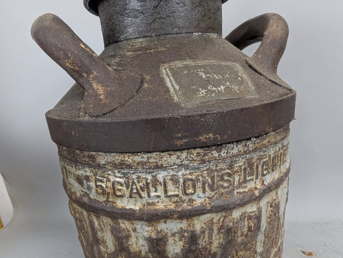 Vintage Wadhams 5-Gallon Oil Can Petroliana Collectible with Embossed Branding - 7
