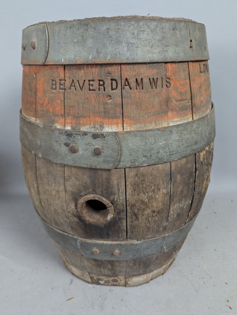 Antique Louis Ziegler Brewing Co Wooden Beer Barrel Unique Breweriana Collectible: **Important** Please read below description on how to avoid high shipping costs. Up for auction is a remarkable Antique Louis Ziegler Brewing Co. Wooden Beer Barrel, featuring dimensions of 25 high x