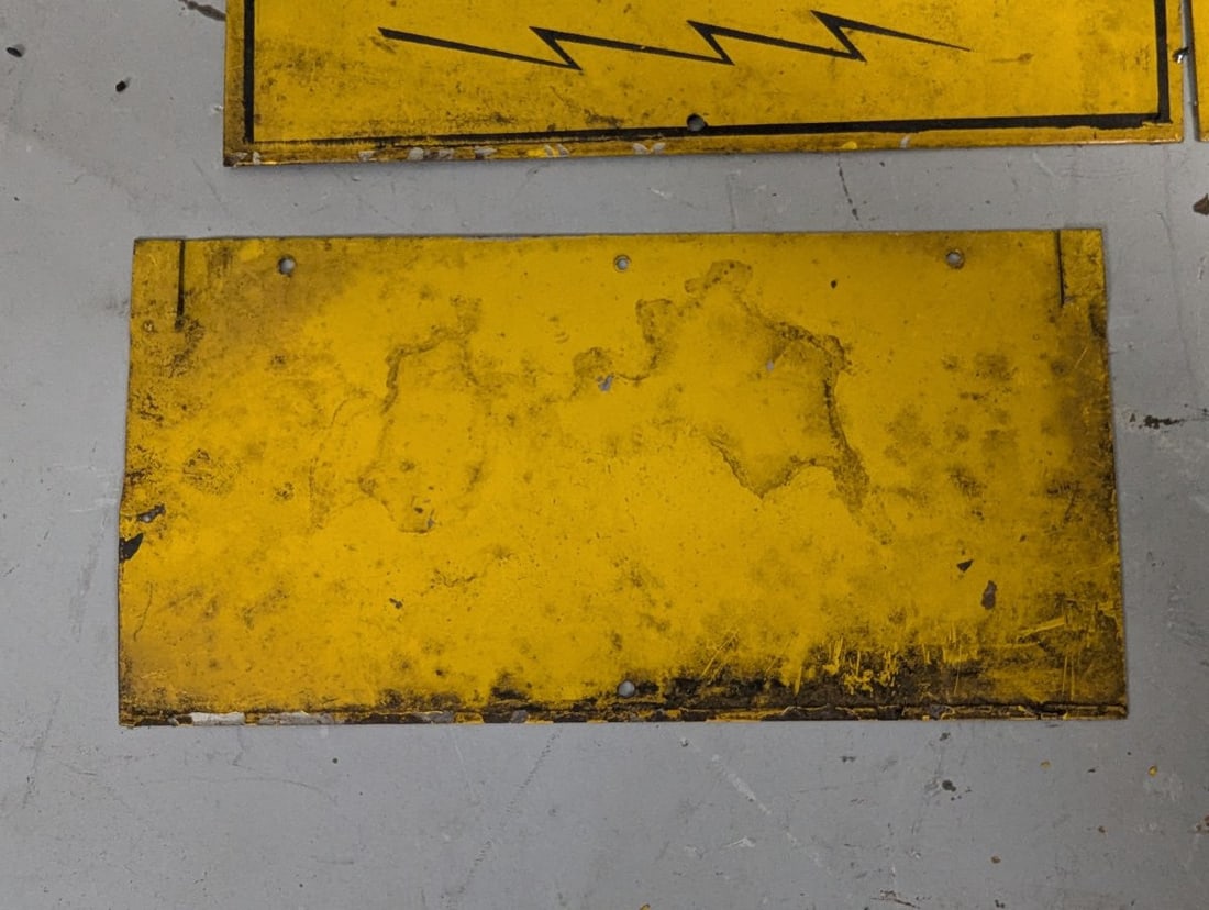 Vintage Electric Fence Warning Signs Lot of 8 Metal Decor Industrial Americana - 3