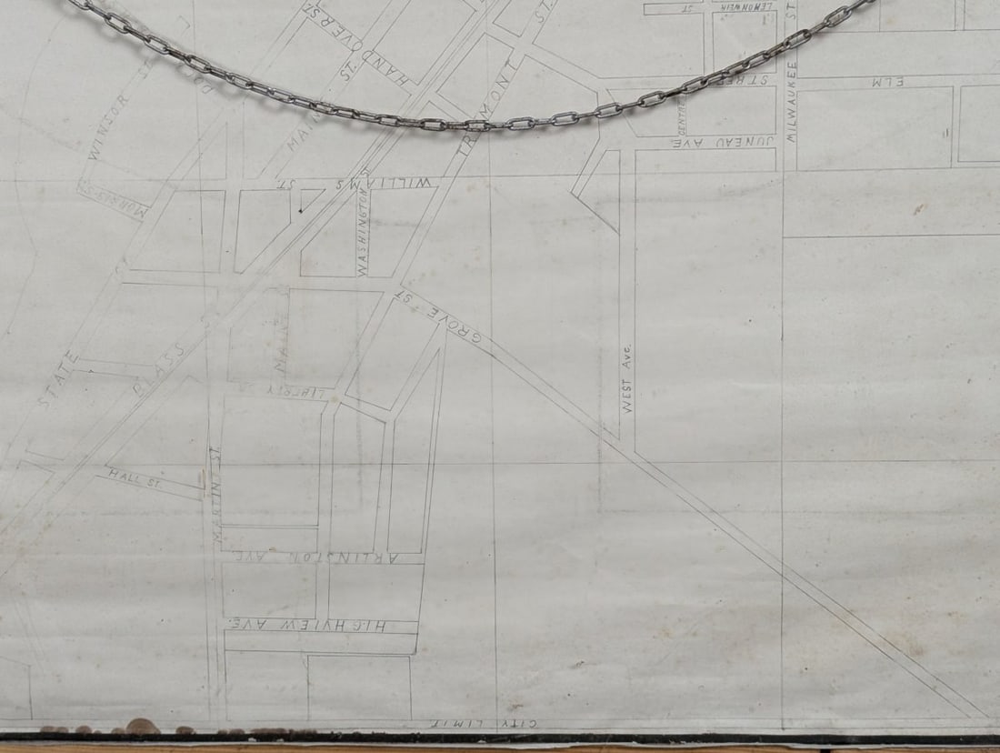Historic Racine WI Map and Signed Advertising Poster by J.I. Case Plow Works - 14