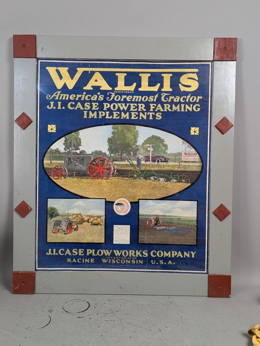 Historic Racine WI Map and Signed Advertising Poster by J.I. Case Plow Works: **Important** Please read below description on how to avoid high shipping costs. This stunning piece features a signed advertising poster from J.I. Case Plow Works, custom-framed and highlighted by a