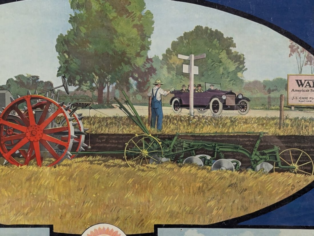 Historic Racine WI Map and Signed Advertising Poster by J.I. Case Plow Works - 6
