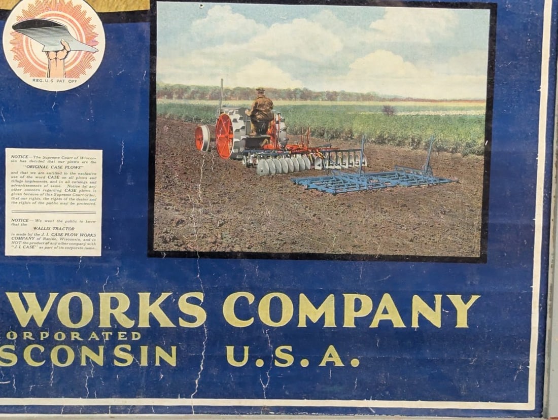 Historic Racine WI Map and Signed Advertising Poster by J.I. Case Plow Works - 8