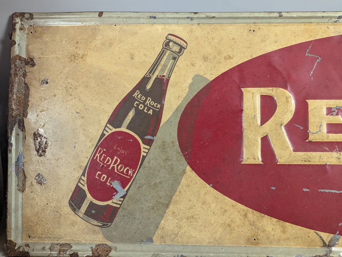Vintage Red Rock Cola Sign Collection Embossed Advertising Decor Home Bar - 2