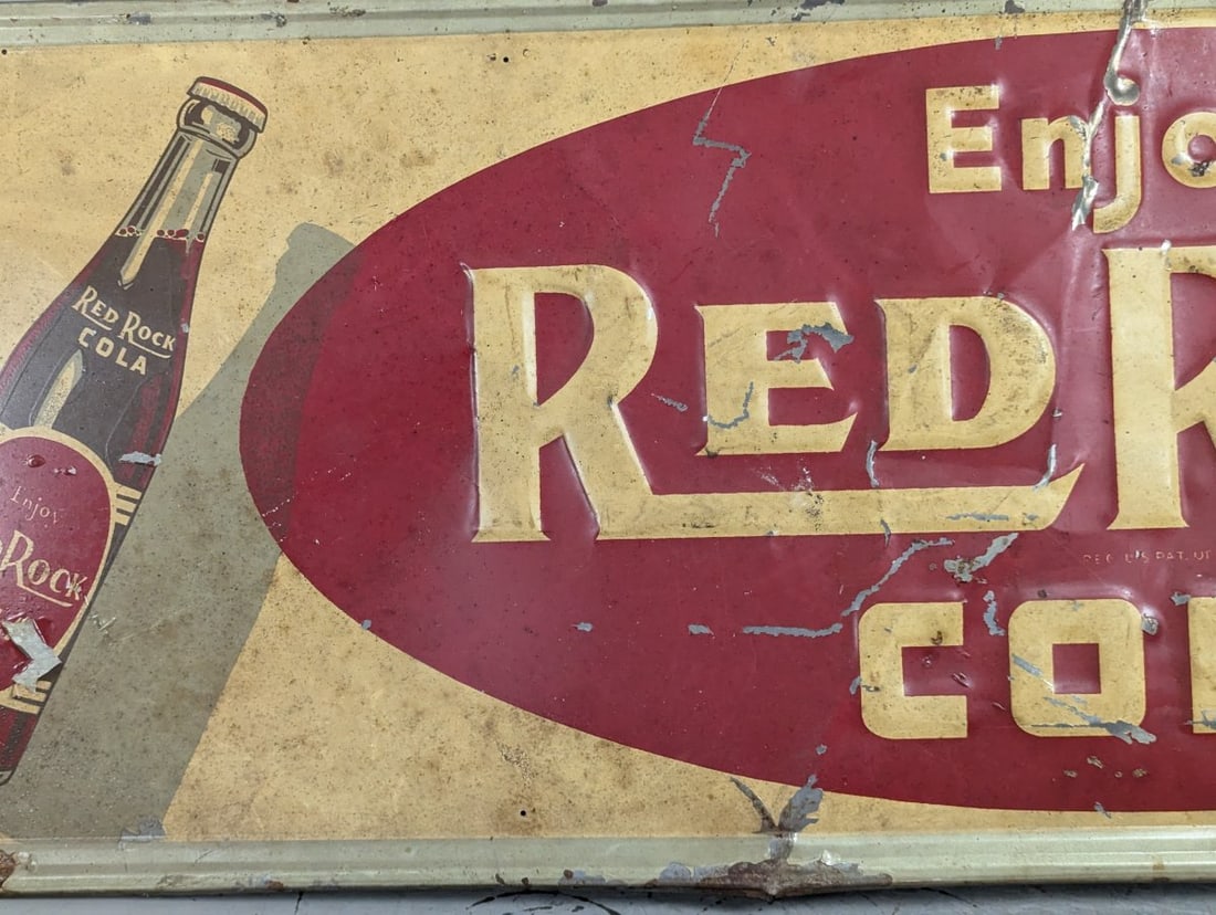 Vintage Red Rock Cola Sign Collection Embossed Advertising Decor Home Bar - 3