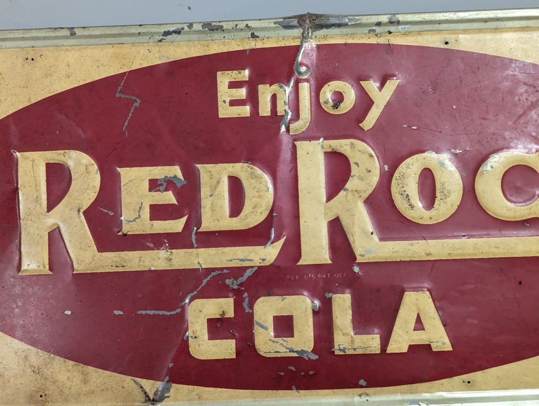 Vintage Red Rock Cola Sign Collection Embossed Advertising Decor Home Bar - 4