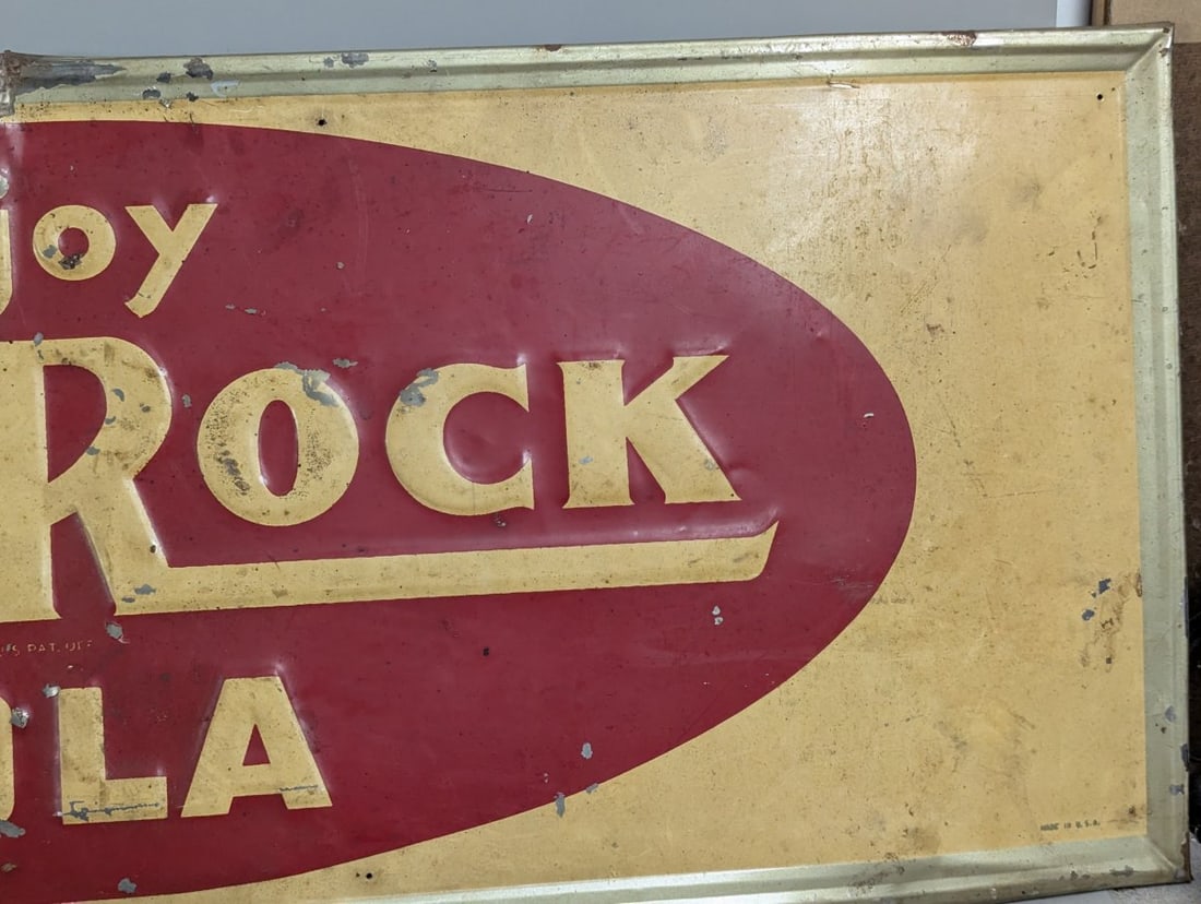 Vintage Red Rock Cola Sign Collection Embossed Advertising Decor Home Bar - 5